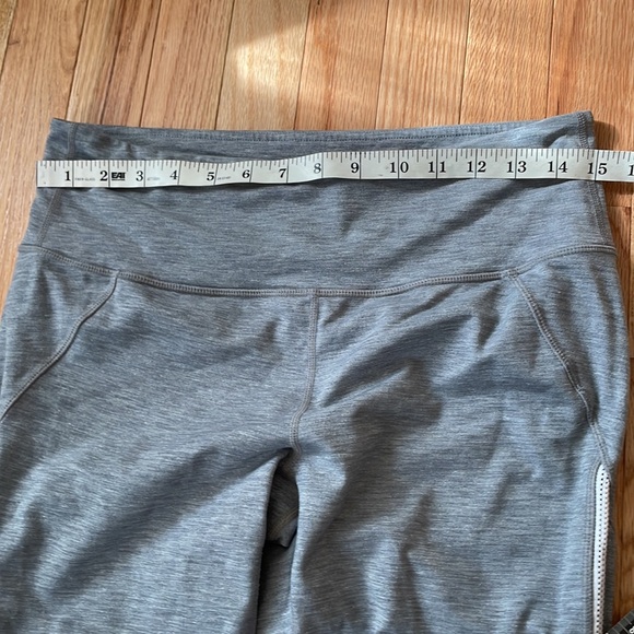 Athleta Leggings Pants Womens Large Gray White High Rise Athletic Activewear Gym - Picture 3 of 9